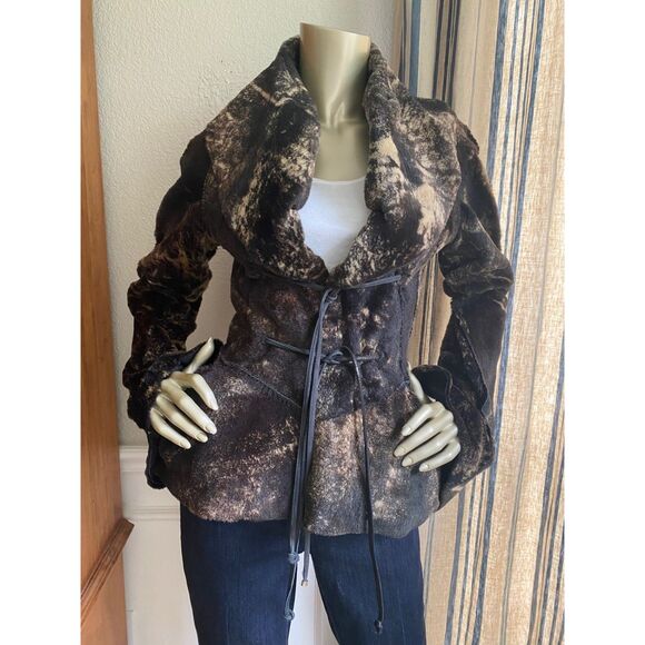 EUC Roberto Cavalli Reversible Fur Leather Jacket Coat M - Picture 7 of 14
